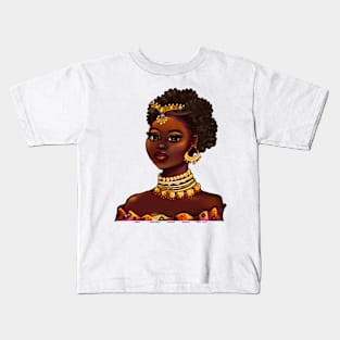 African American queen melanin black woman Kids T-Shirt